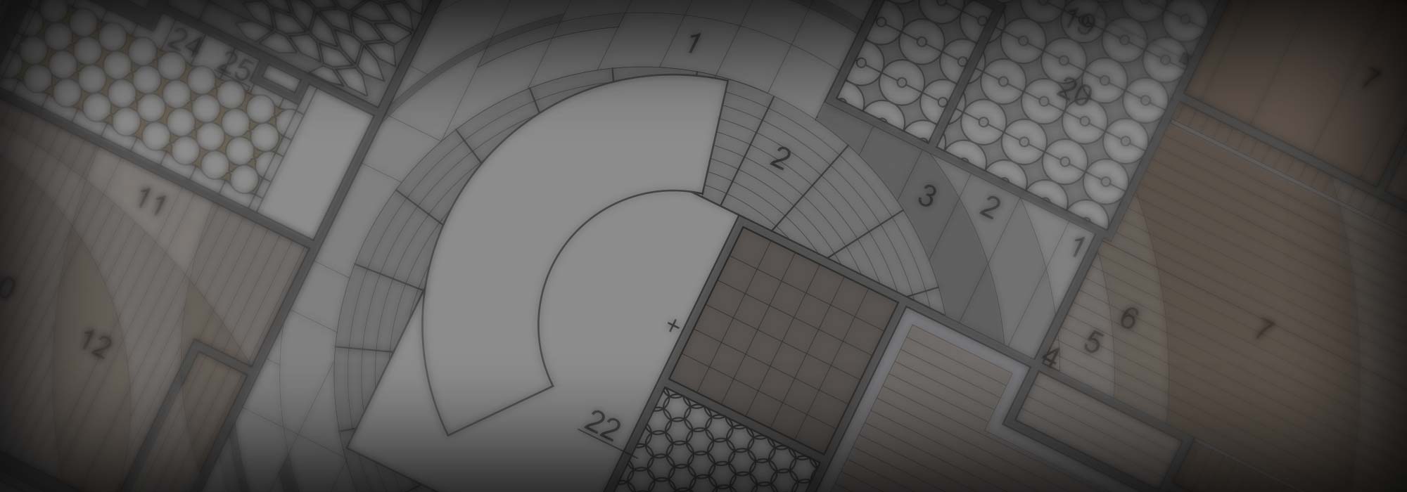 Image of architectural floor plan indicating flooring materials and paterns.